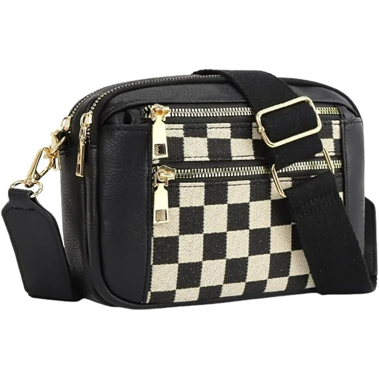 Checkered Crossbody Bags for Women Checkered Cross Body Bum Bag Shoulder Hobo Satchels Wallet Pur... | Walmart (US)
