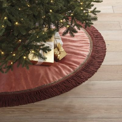 Festive Fringe Tree Skirt with Hand-Embellished Beadwork & Tasseled Trim | Frontgate