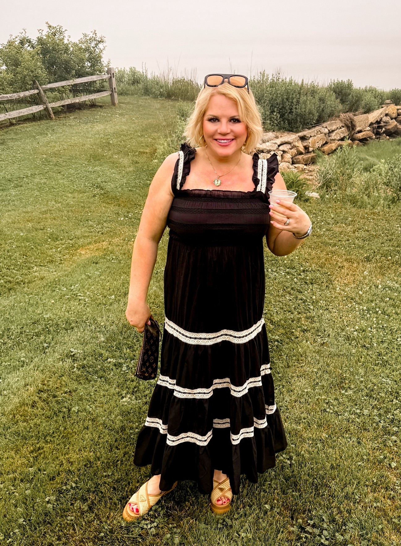 This is the perfect summer party dress. 
It's so flowing and comfortable.
Plus, the dark color makes it forgiving if you have a spill.
Wedding guest dress, date night dress, party dress, vacation dress

#LTKdayinmylife #LTKSeasonal #LTKTravel