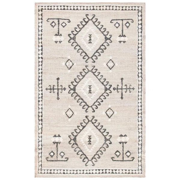 Mackay Southwestern Handmade Flatweave Jute Gray/Black Area Rug | Wayfair North America