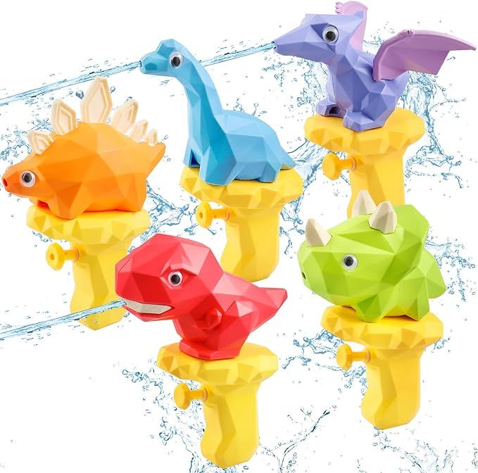 Water Guns for Kids 5PCS Pool Toys Toddler Outdoor Water Toys Dinosaur Squirt Guns Summer Backyar... | Amazon (US)