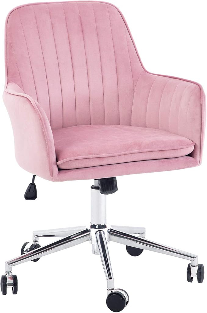 Jacky Home Office Desk Task Velvet Home Computer Chair with Mid-Back Modern Adjustable Swivel Cha... | Amazon (US)