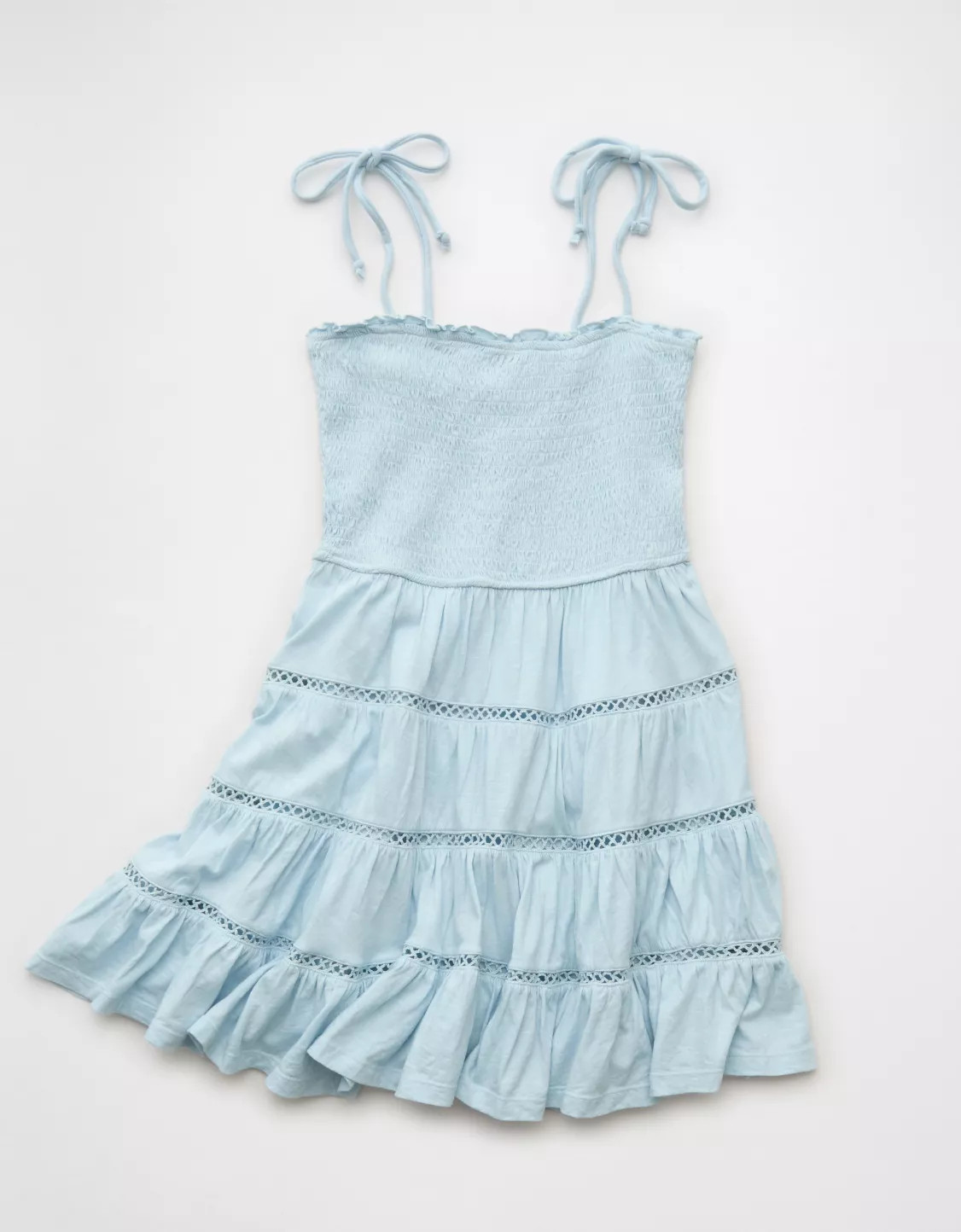 AE Sunchaser Smocked Tiered Mini Dress | American Eagle Outfitters (US & CA)