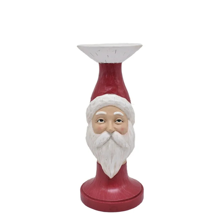 Holiday Time Polyresin Santa Candle Holder, 9.84in H | Walmart (US)