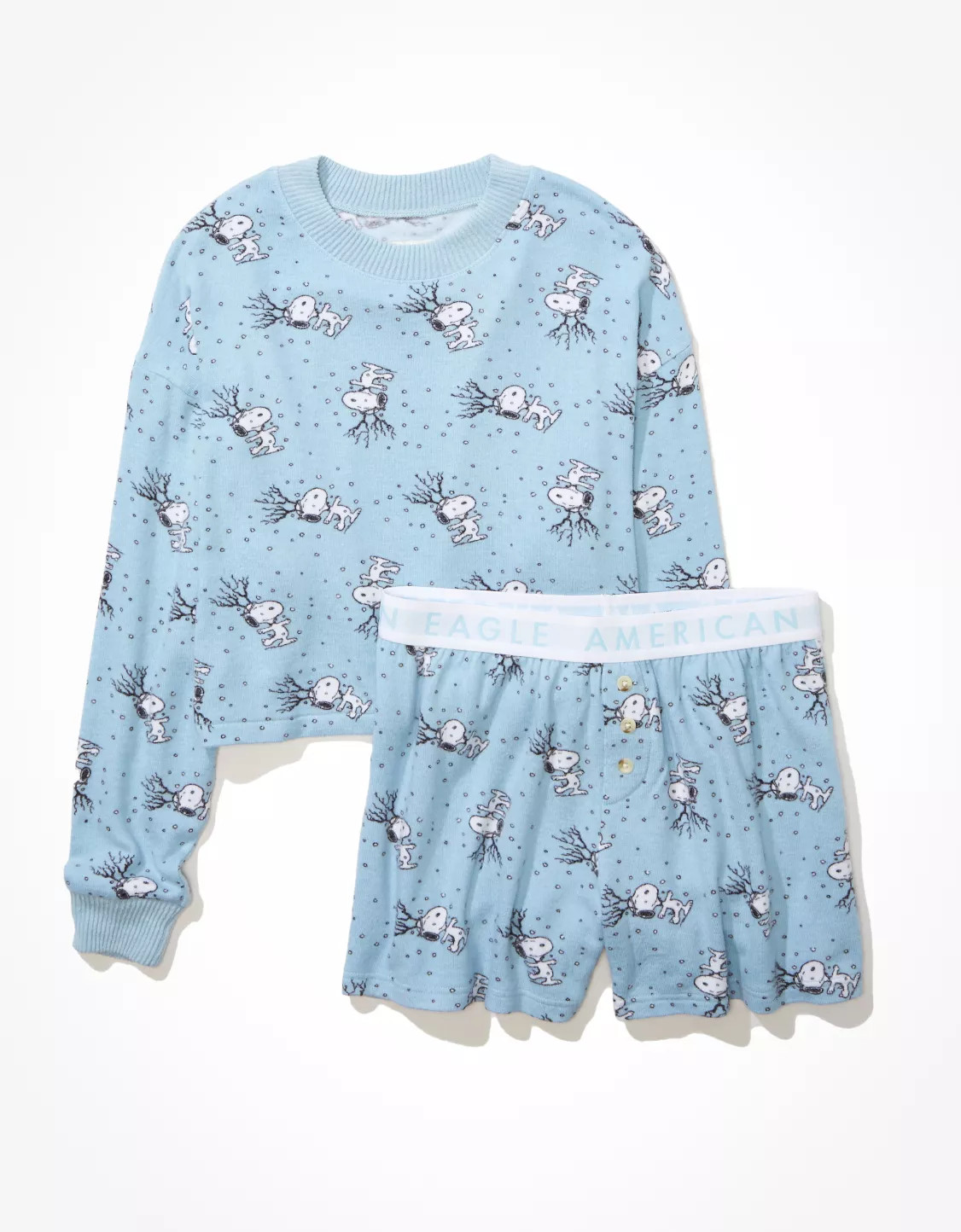 AE Peanuts Snoopy Plush PJ Set | American Eagle Outfitters (US & CA)
