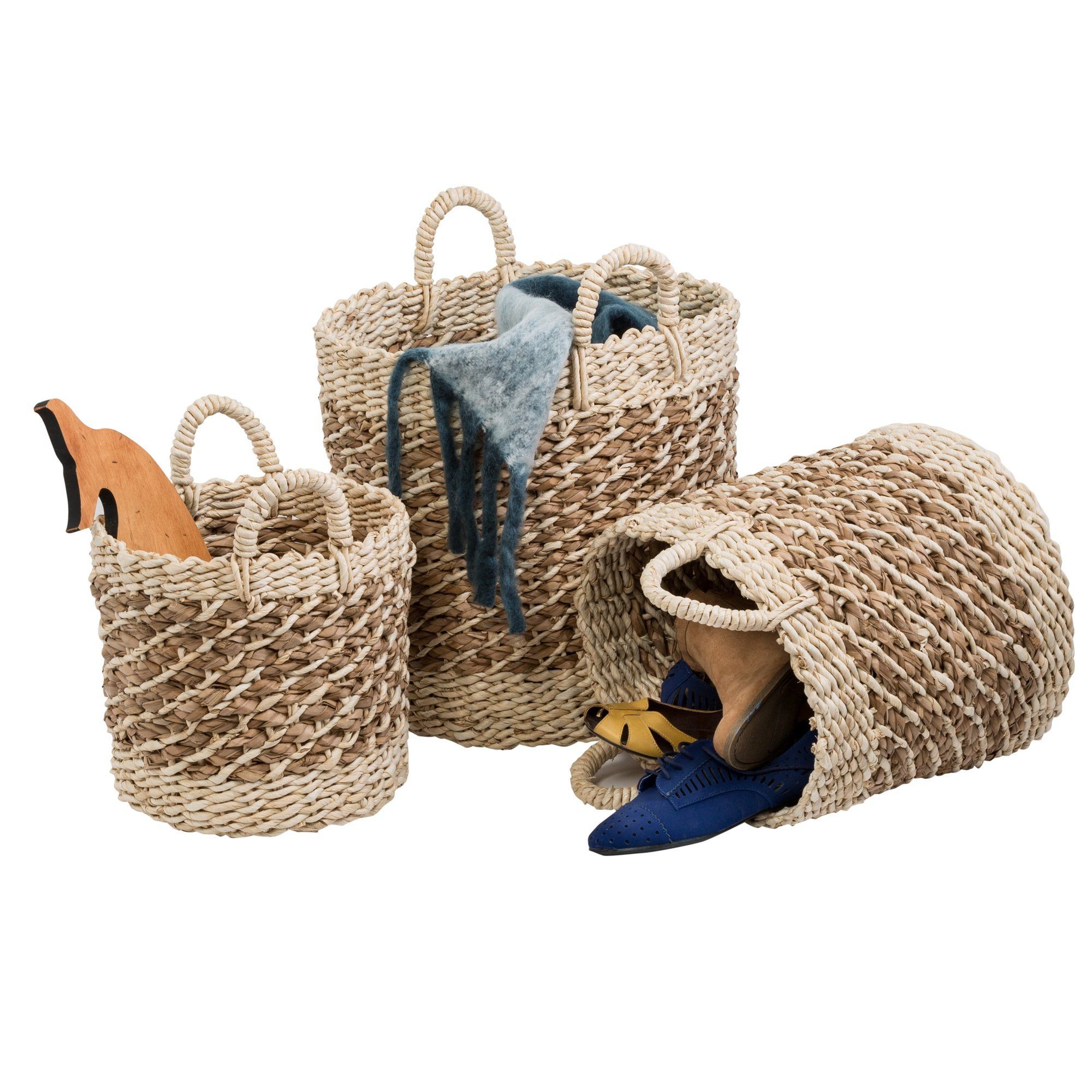 Honey Can Do Coastal Collection Nesting Storage Bins, Natural Weave (Set of 3) - Walmart.com | Walmart (US)