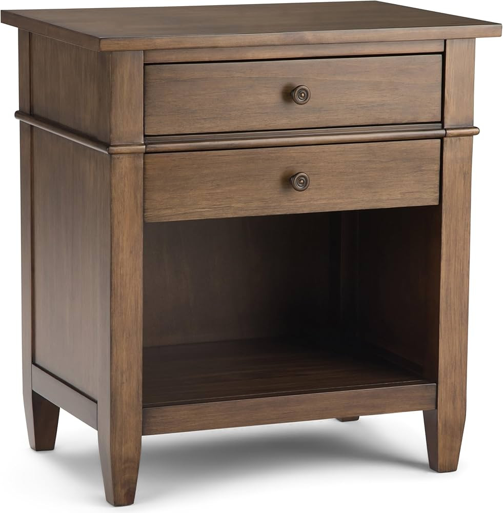 Simpli Home Carlton Solid Wood Bedside Table, Rustic Natural Aged Brown | Amazon (CA)