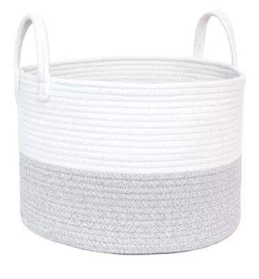 Taylor Madison Designs® Round Rope Basket in Grey/White | buybuy BABY | buybuy BABY