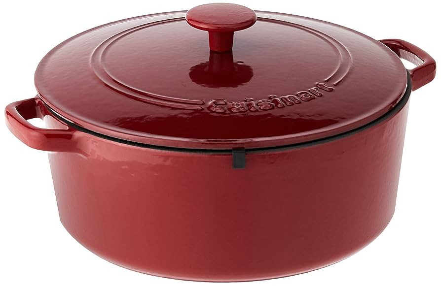 Cuisinart Chef's Classic Enameled Cast Iron Round Covered Casserole (Cardinal Red, 7- Quart) | Amazon (US)
