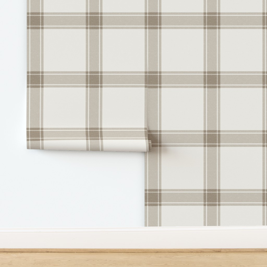 Wallpaper in Textured Simple Two Tone Plaid Pewter | Spoonflower
