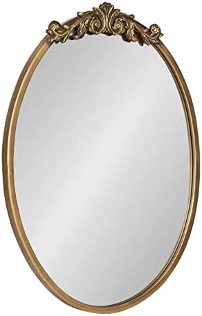 Kate and Laurel Arendahl Ornate Glam Oval Wall Mirror, 18 x 24, Antique Gold, Beautiful Bohemian ... | Amazon (US)