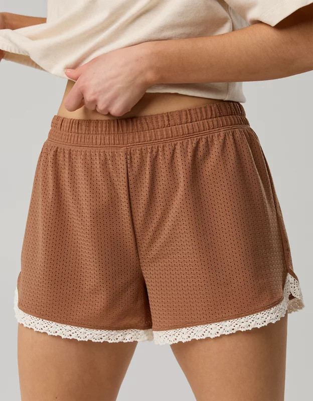 OFFLINE By Aerie Mesh Lace Short | Aerie
