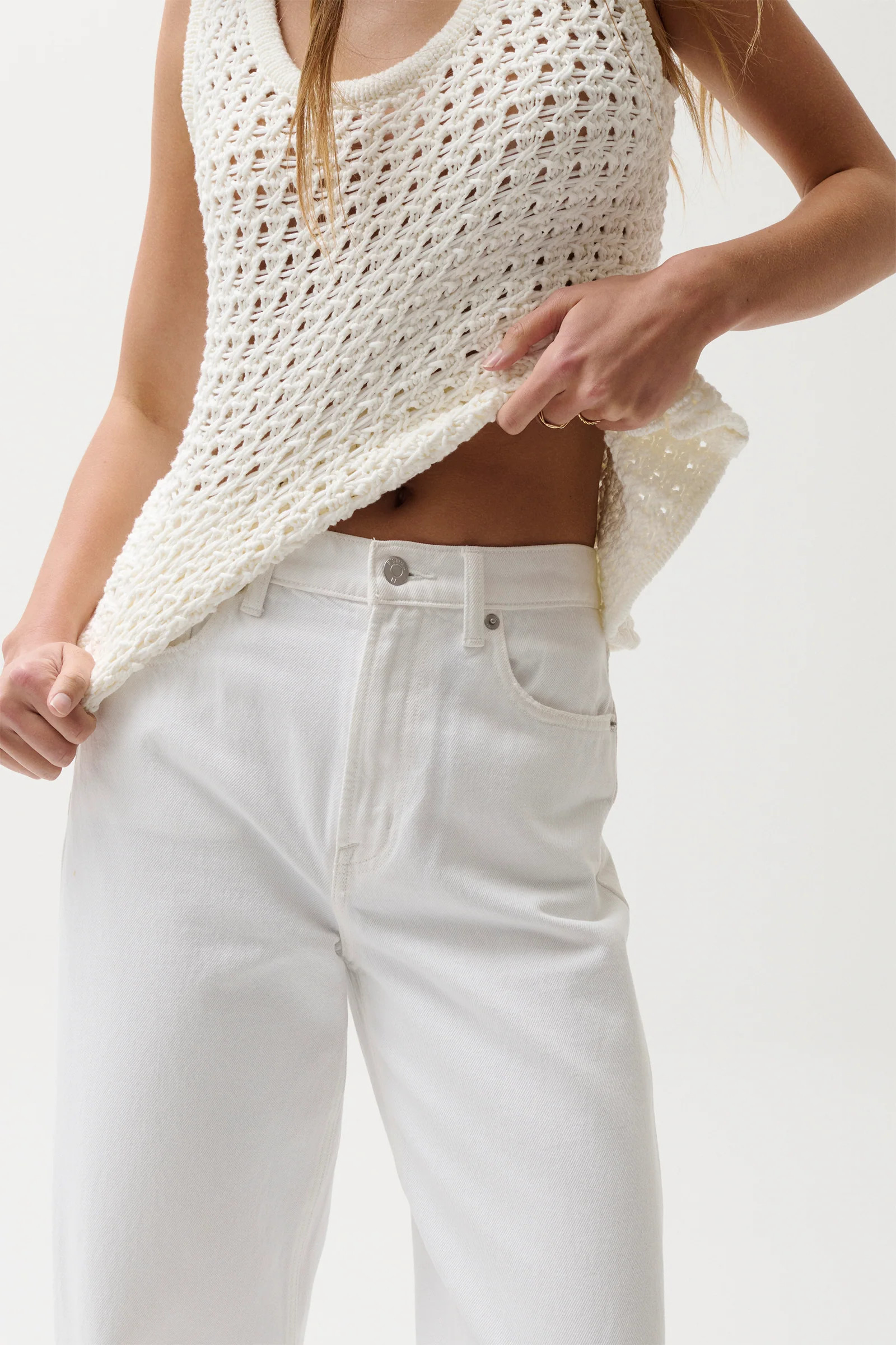 Wes High Rise Barrel Jean - Vivid White | Pistola Denim