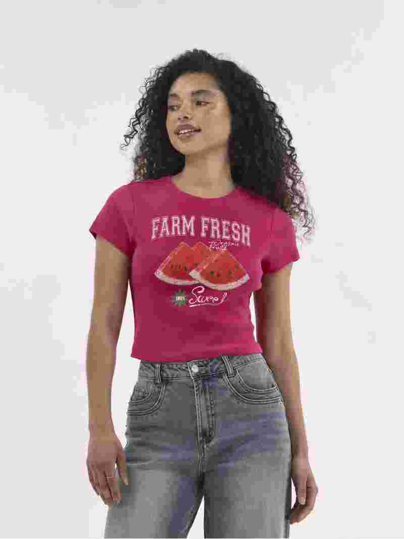 No Boundaries Graphic Cotton Baby Tee, Women's | Walmart (US)