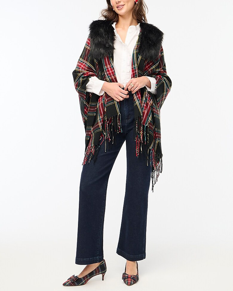 Faux-fur cape-scarf | J.Crew Factory