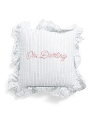 12x12 Oh Darling Embroidered Ruffle Pillow | Home | Marshalls | Marshalls
