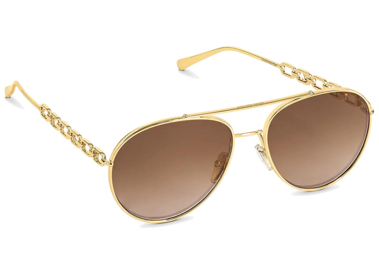 Women's Louis Vuitton My LV Chain Pilot Sunglasses in Gradient Brown (Z1539E/W) | StockX