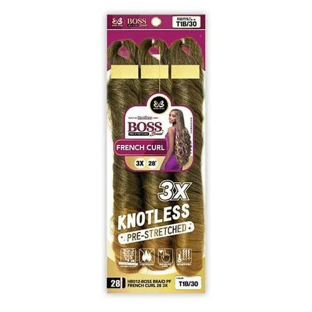 PF French Curl 28 3X Crochet Braiding Hair By Bobbi Boss (COLOR: 1B OFF BLACK) | Walmart (US)