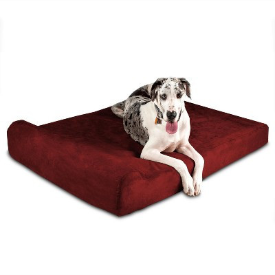 Big Barker 7" Orthopedic Dog Bed - Headrest Edition - Burgundy - Giant - 60" x 48" x 7" | Target