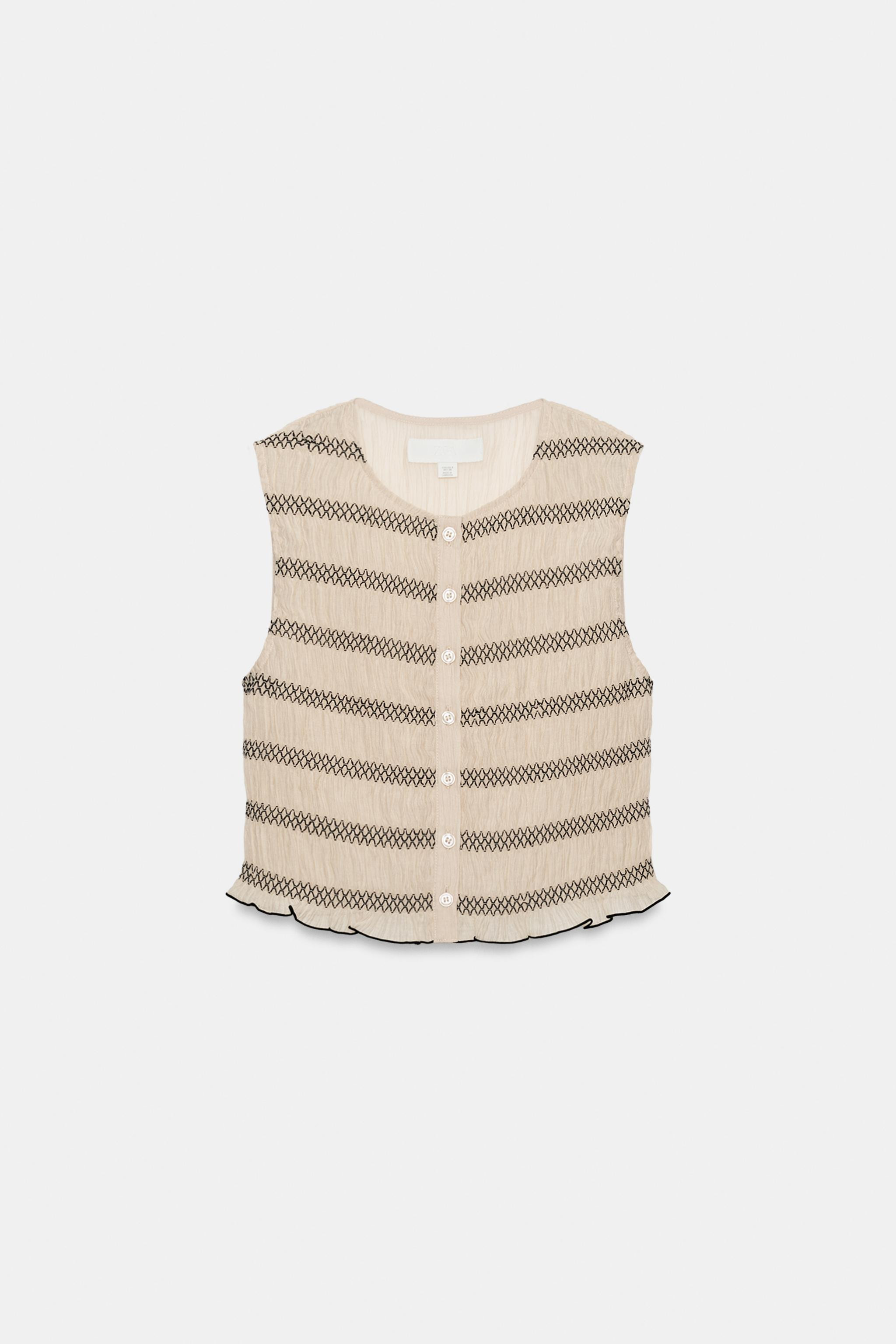 TOP VEST WITH CONTRAST SEAMS | Zara US