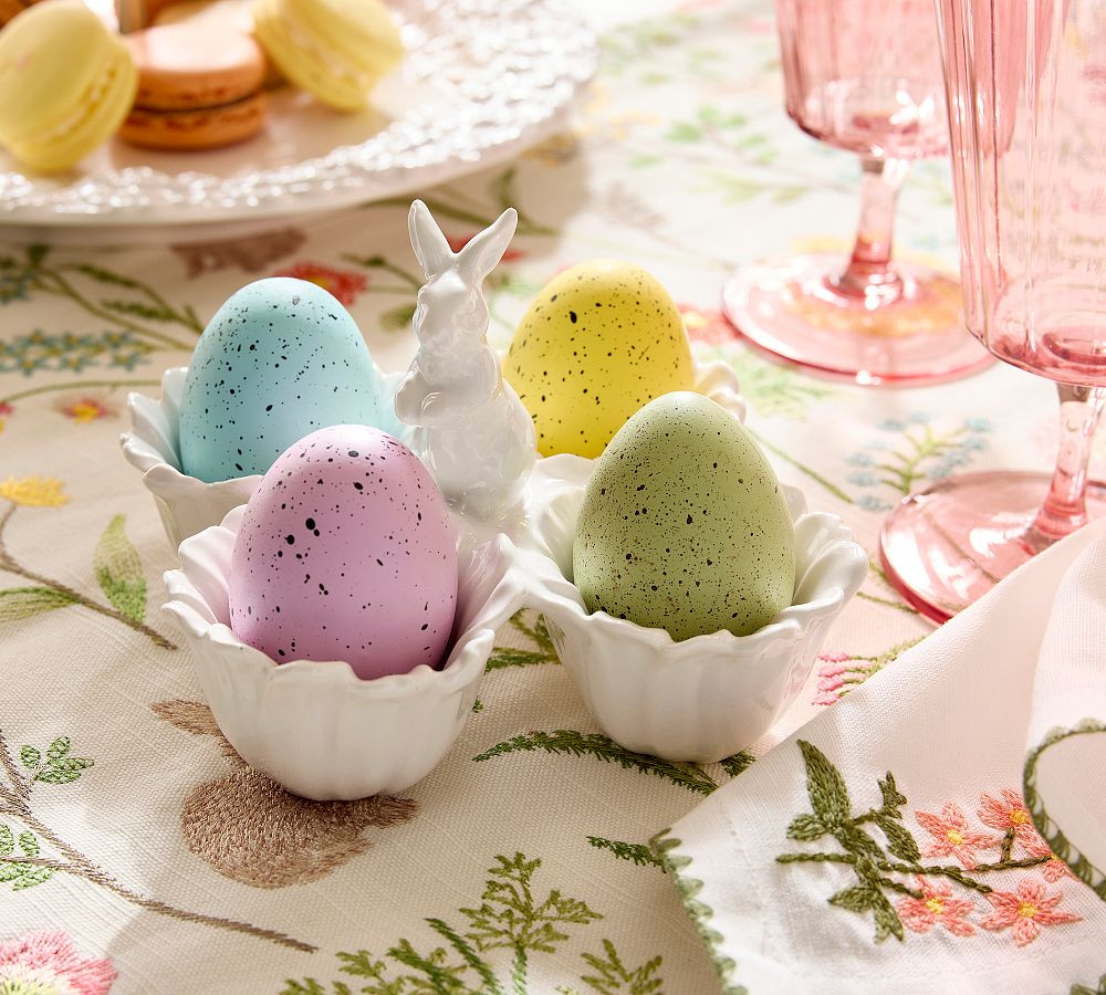 Floral Bunny Stoneware Egg Cup | Pottery Barn (US)