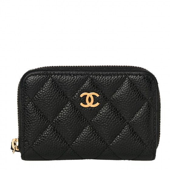 CHANEL Caviar Quilted Zip Coin Purse Black | FASHIONPHILE | Fashionphile