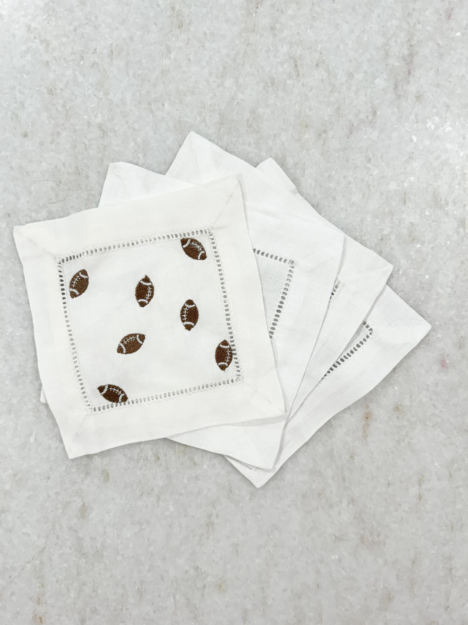 Embroidered Football Cocktail Napkins *set of 4* | Etsy (Global)