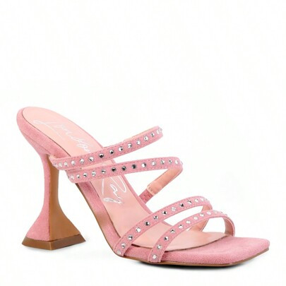 Face Me Studded Spool Heel Multi Strap Sandals | SHEIN