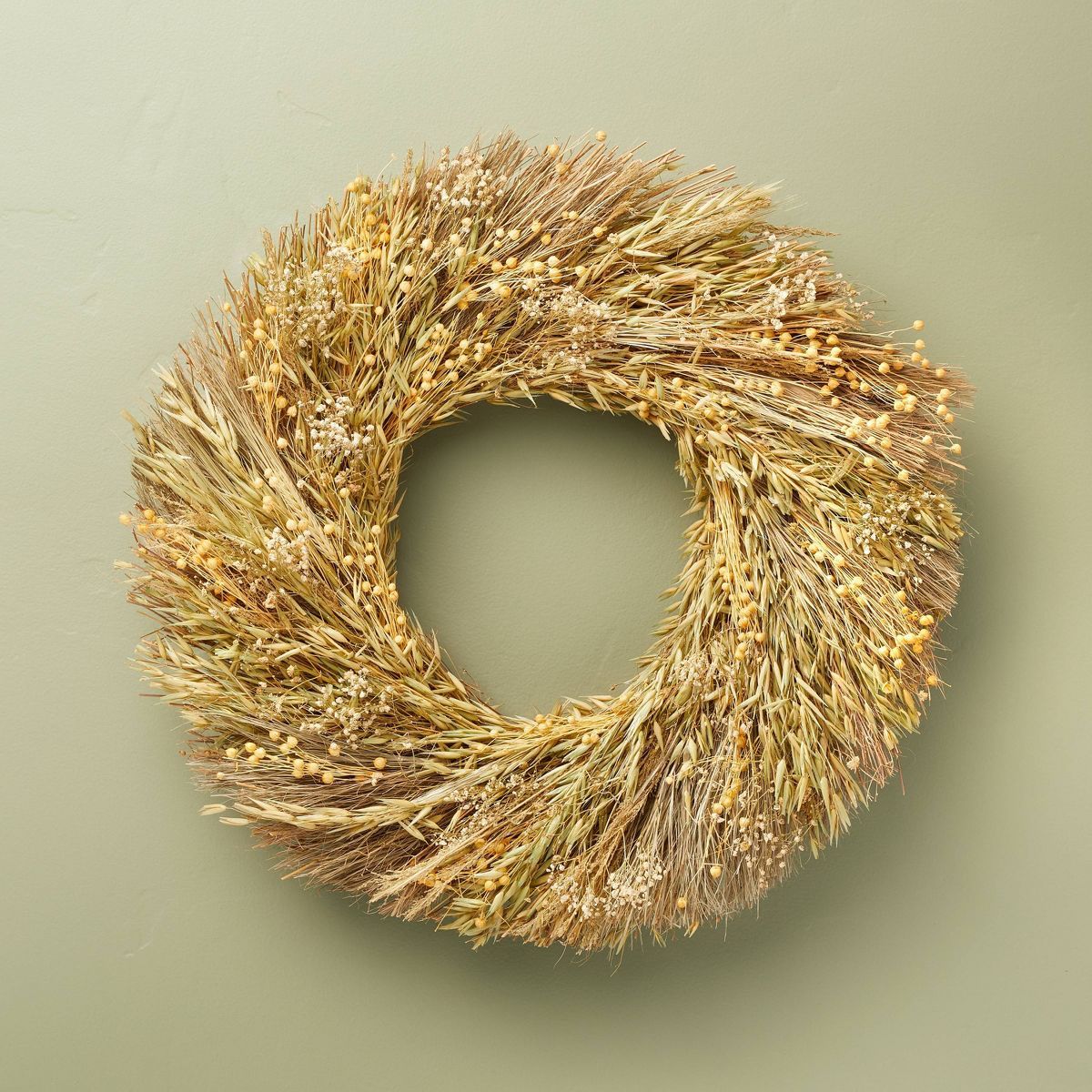 21" Preserved Grass & Lino Wreath - Hearth & Hand™ with Magnolia | Target
