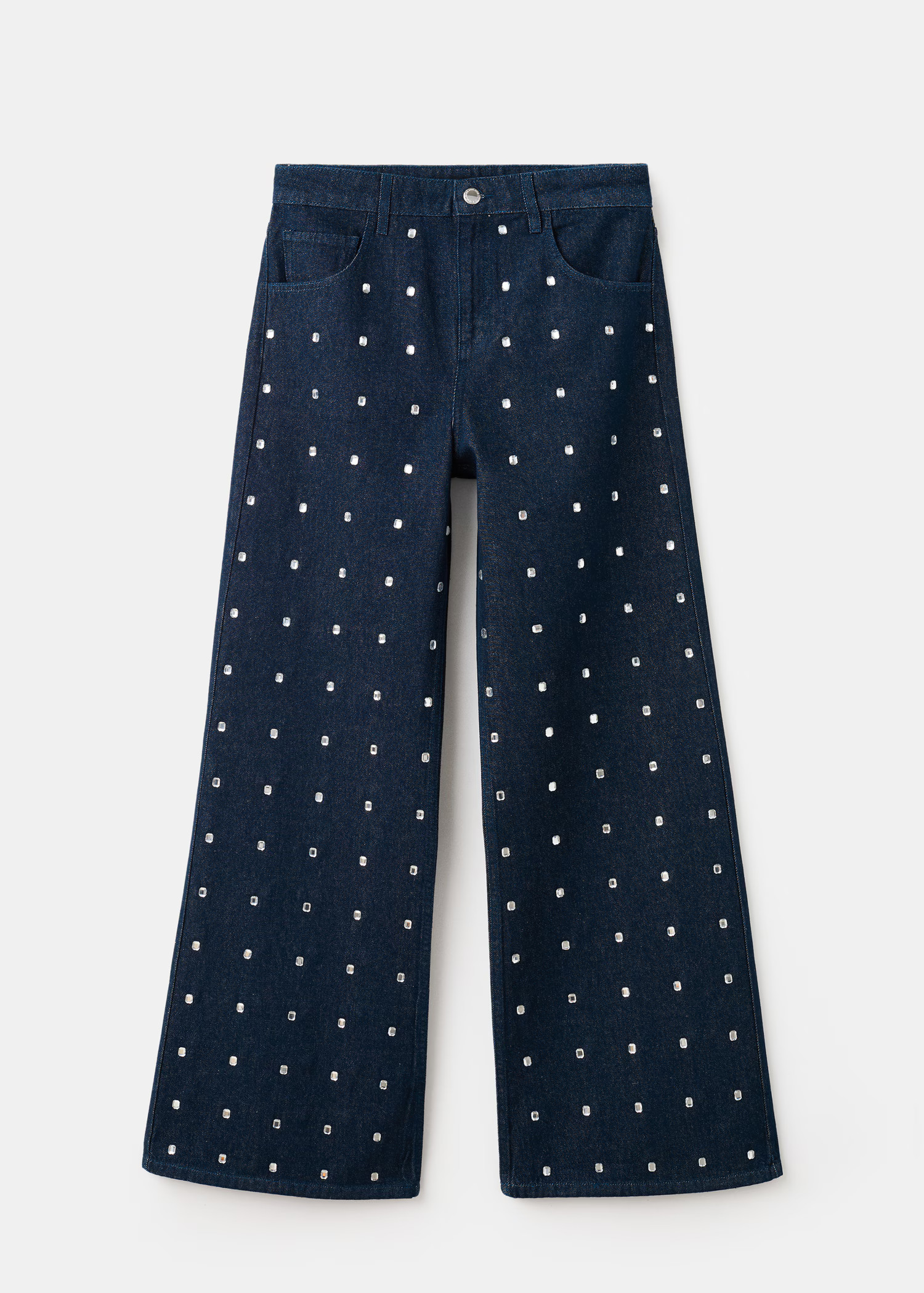 Wide-leg jeans with crystals - Women | MANGO USA | Mango (US/MX/AU)