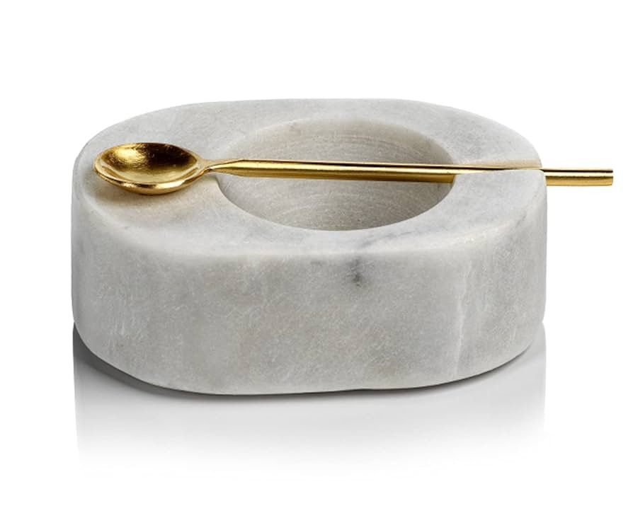 Zodax | Tuscan White Marble | Salt and Pepper Cellar | Amazon (US)