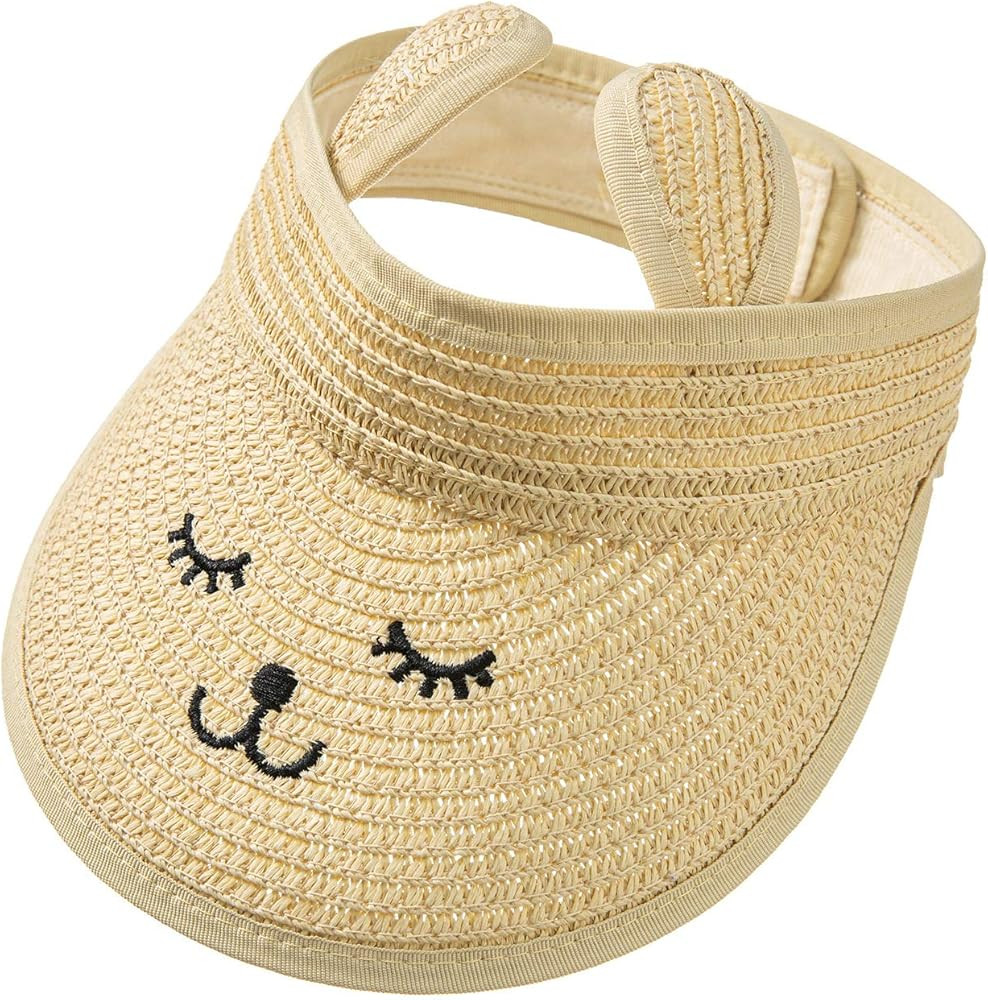 Baby Baseball Cap Toddler Summer Straw Hat Baby Boy Sun Hat UPF 50+ UV Sun Protection Beach Wide Bri | Amazon (US)