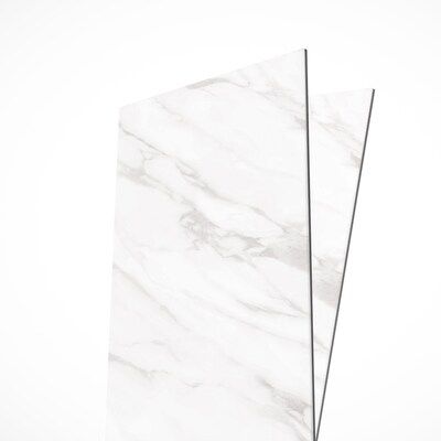 Renoboard White Marble 11.5 in. x 23.5 in. Faux Marble Peel and Stick Decorative Board Wall Tile ... | Lowe's