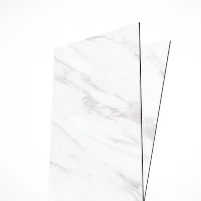 Renoboard White Marble 11.5 in. x 23.5 in. Faux Marble Peel and Stick Decorative Board Wall Tile ... | Lowe's