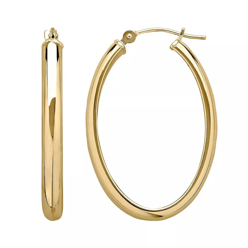 Everlasting Gold 14k Gold Oval Hoop Earrings | Kohl's