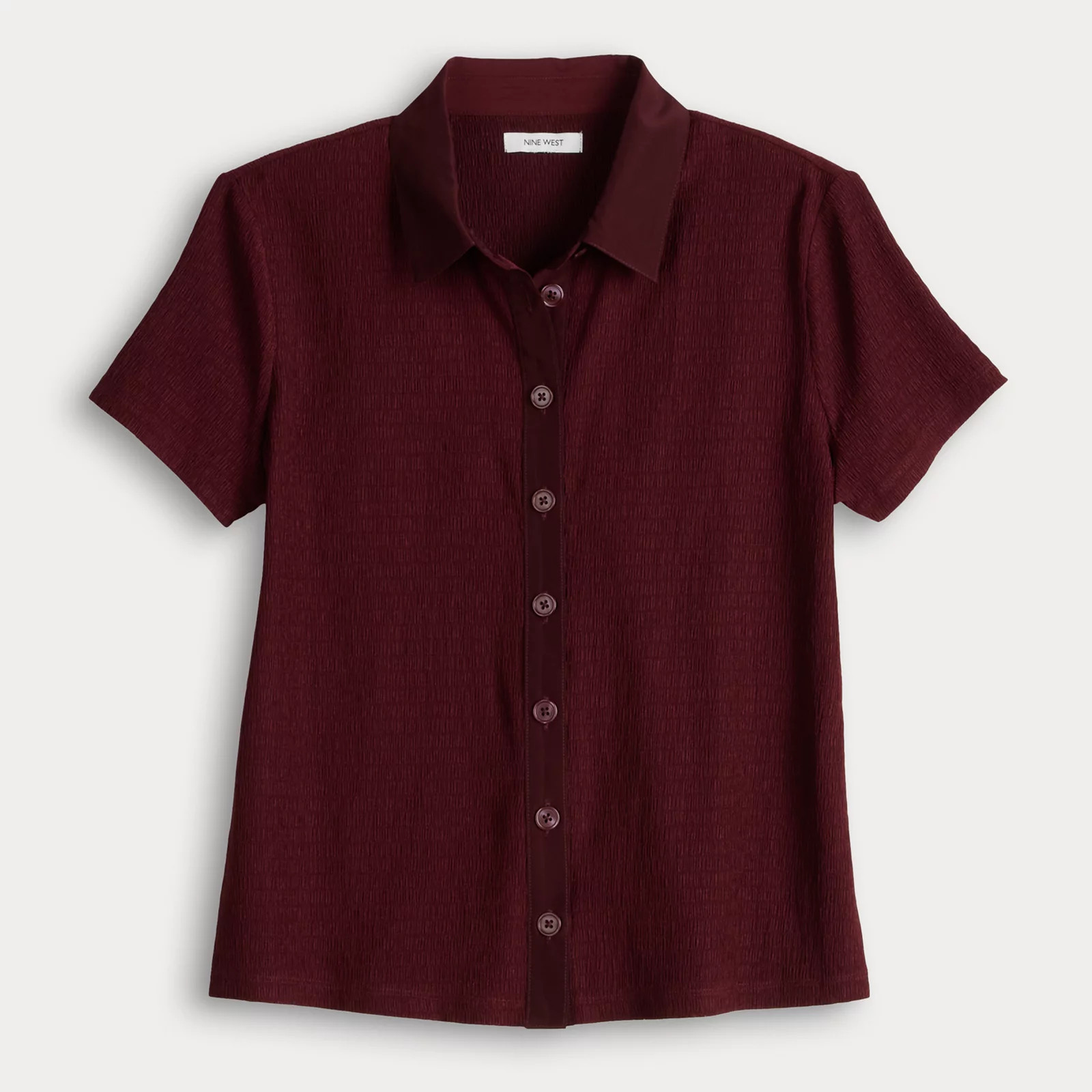 Women's Nine West Collared Textured Knit Top | Kohl's