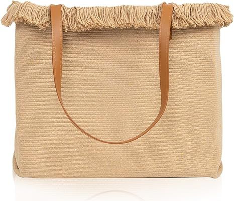 Beach Bag Tote Beach Bags for Women Vacation Large Tote Bag for Women Casual Shoulder Handbags fo... | Amazon (US)