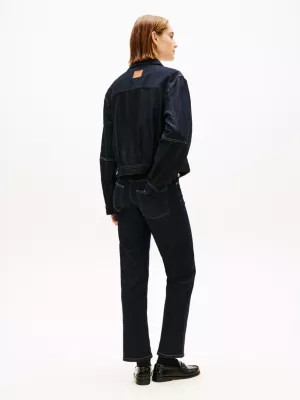 Flag Embroidery Pleated Denim Jacket | Tommy Hilfiger UK