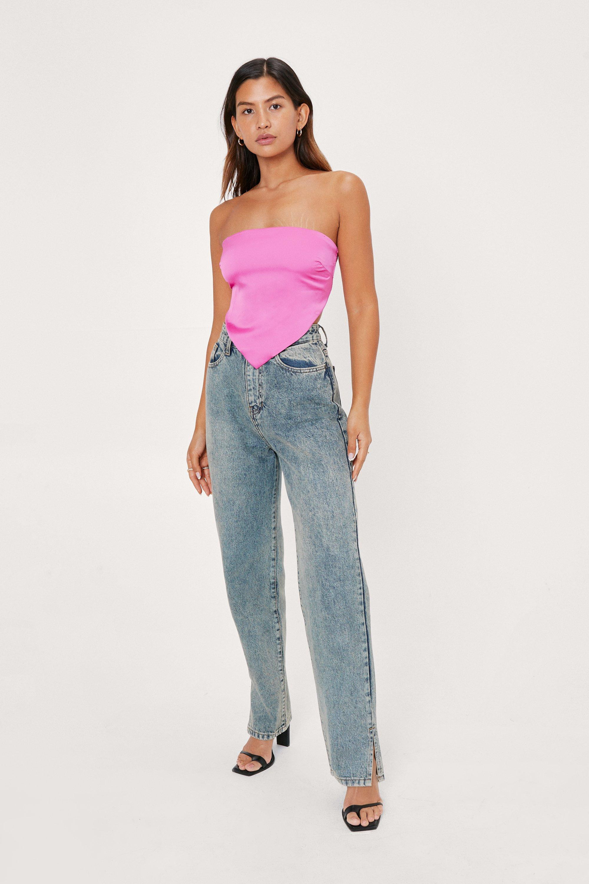 Bandeau Satin Bandana Crop Top | Nasty Gal (US)