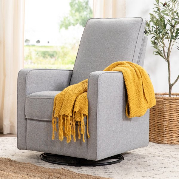 DaVinci Casey Pillowback Swivel Glider Chair in Misty Gray | Walmart (US)