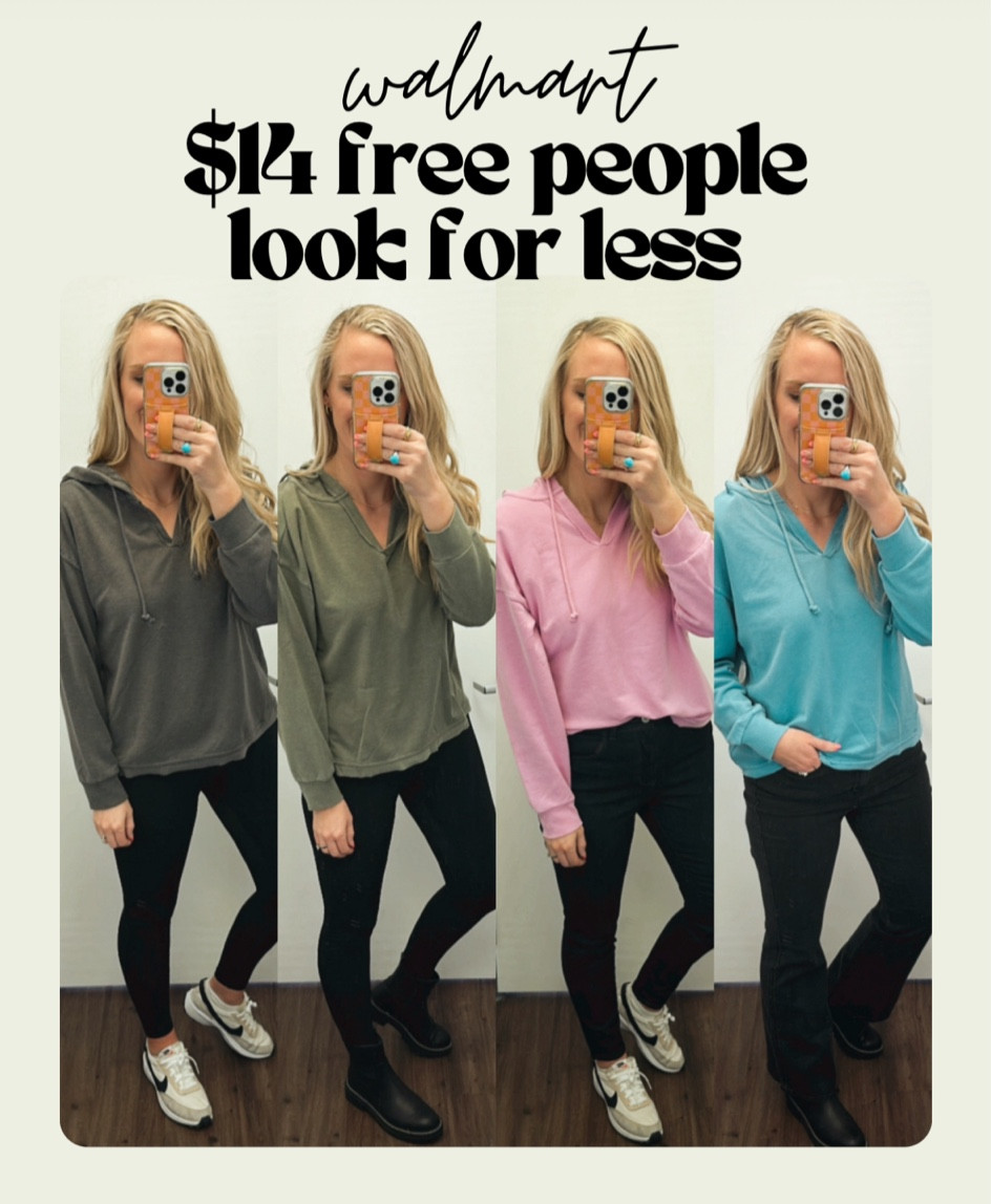 Walmart $14 free people look for less washed pullover! I sized up to a large for an oversized look. 





Walmart fashion. Walmart style. Walmart hooded pullover. Free People. Dupe. Lookalike. 

#LTKfindsunder50 #LTKstyletip #LTKover40