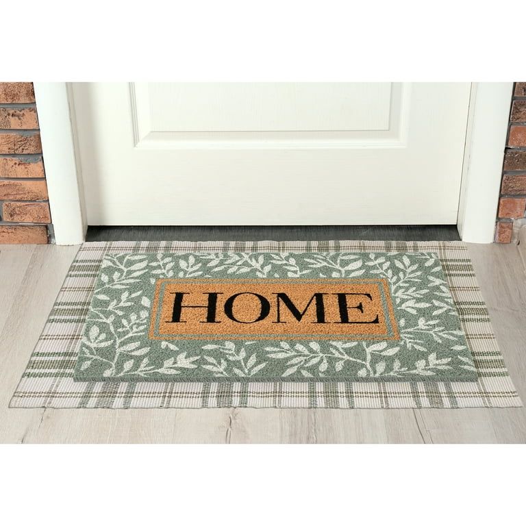 Home Decor Collection 24" x 36" Sage Plaid Outdoor Layering Rug | Walmart (US)