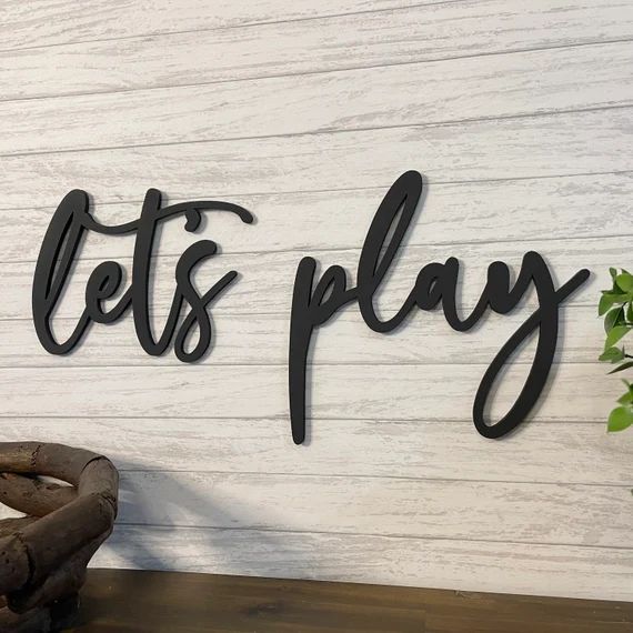 Let's Play Sign, Playroom Sign, Kids Room Decor, Kids Playroom Sign, Playroom Wall Decor, Kids Ro... | Etsy (US)