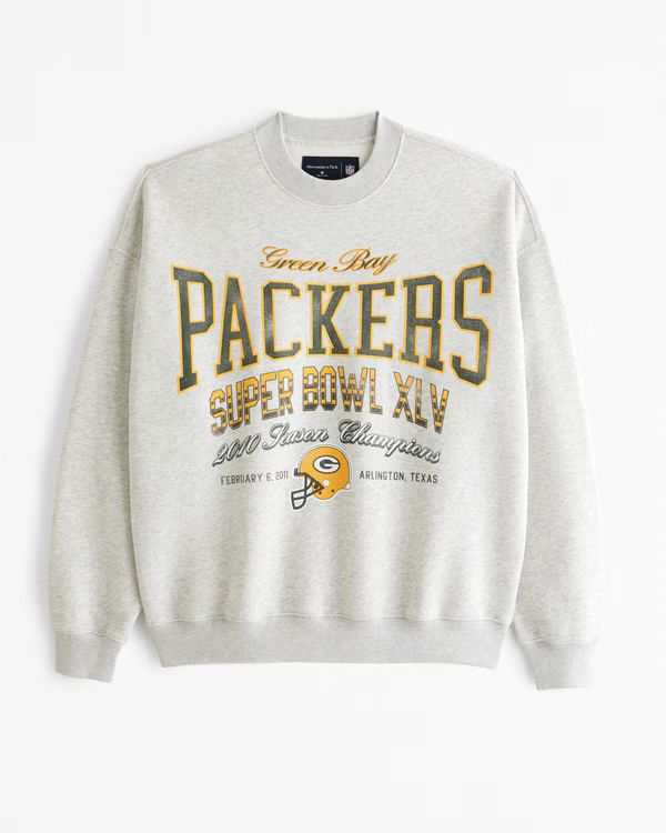 Men's Green Bay Packers Graphic Crew Sweatshirt | Men's Tops | Abercrombie.com | Abercrombie & Fitch (US)