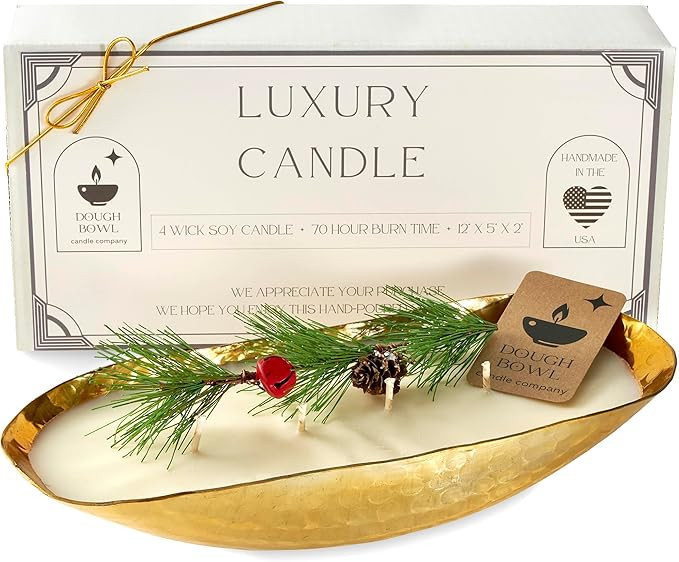 Dough Bowl Candle Co. Luxury Candle - Scented Luxury Candles for Home, 12x5x2 Inch Vessel for Wom... | Amazon (US)