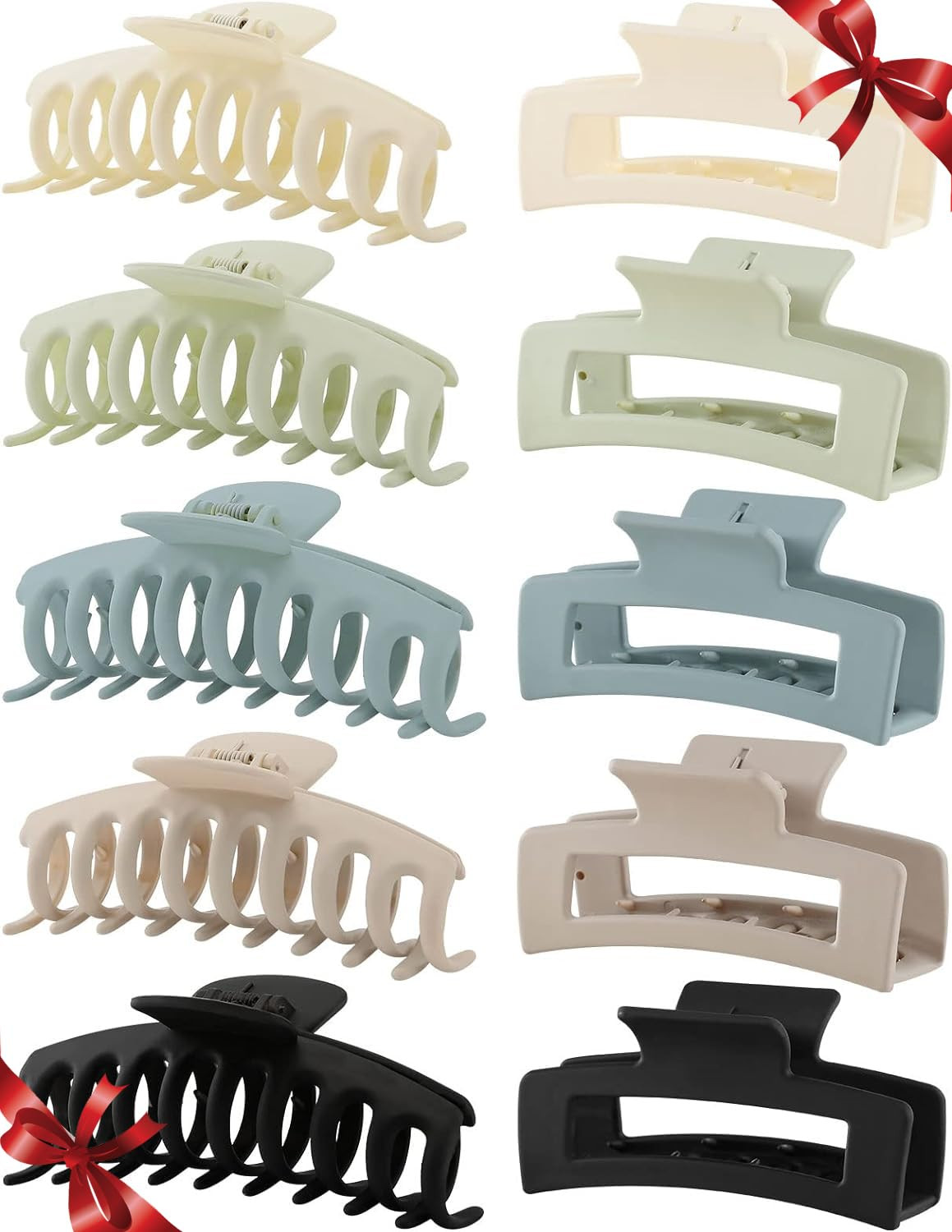 10 Pack Hair Claw Clips, Neutral Hair Clips for Women, 4.1" Big Claw Clips, Large Rectangle Claw ... | Amazon (CA)