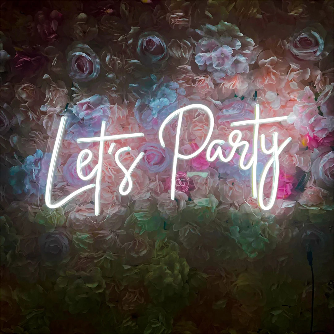 Let's Party Neon Sign Custom Wedding Decor, Neon Light Sign Wall Decor, Custom Led Sign Party Dec... | Etsy (US)