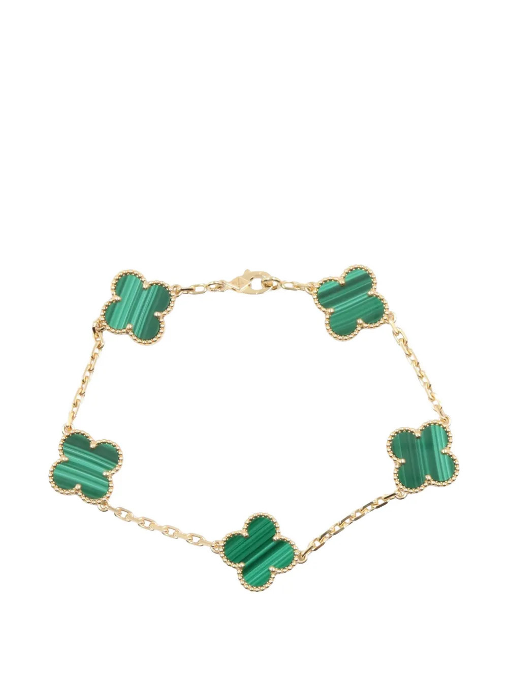 Van Cleef & Arpels Pre-Owned Vintage Alhambra Malachite bracelet - Gold | Farfetch Global