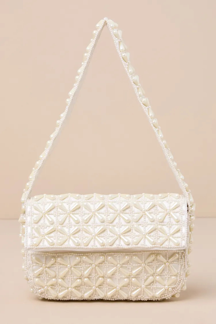 Luxe Perception Ivory Pearl Beaded Mini Shoulder Bag | Lulus