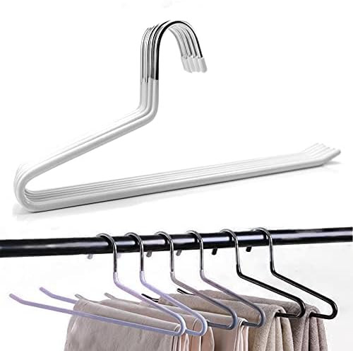 Slack/Trousers Pants Hangers - 10 Pack - Strong and Durable Anti-Rust Chrome Metal Hangers (White) | Amazon (US)